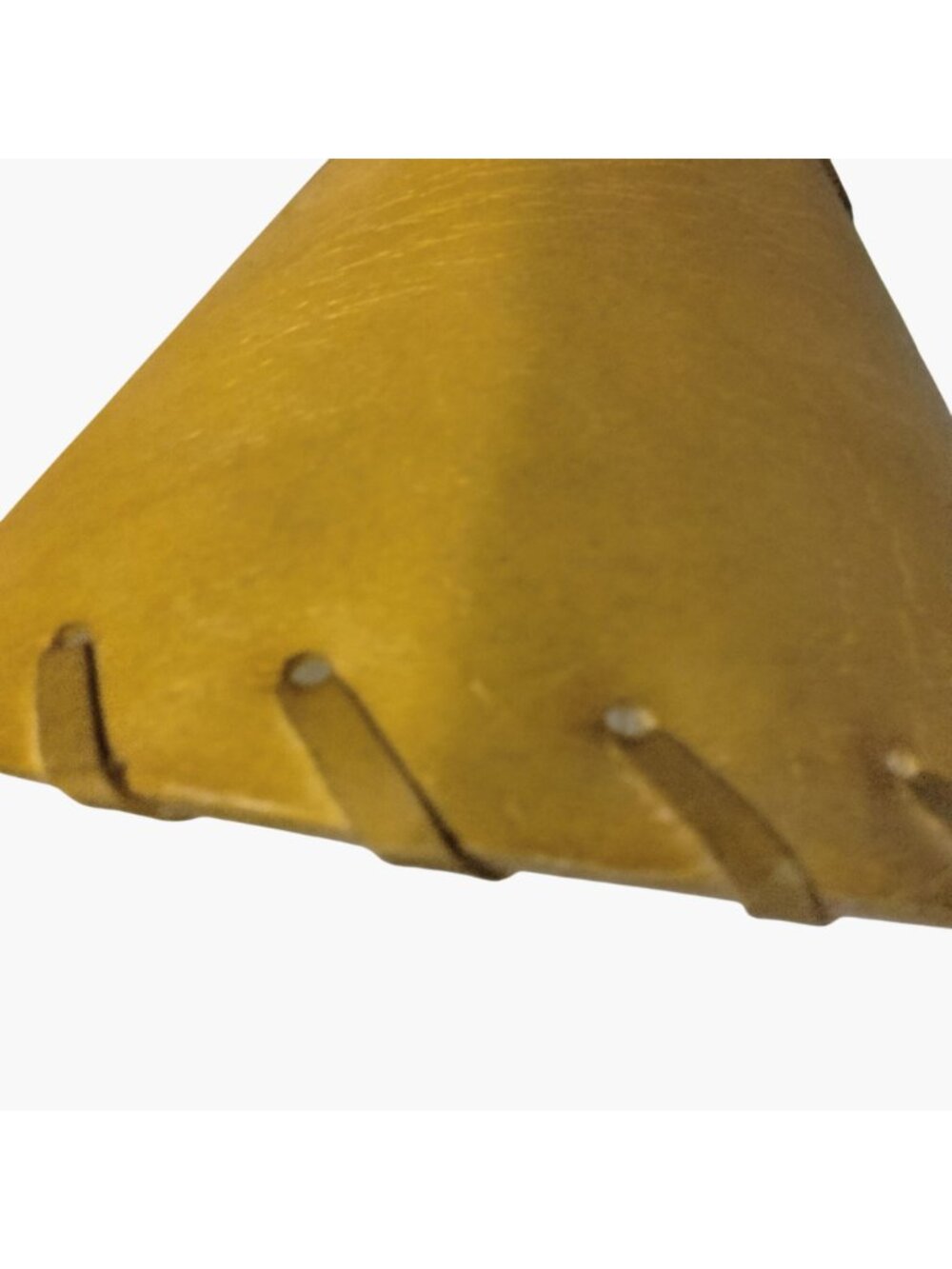 Faux Leather Lamp Shade Whip Stitched Western Ranch Lodge Cabin Small 7X5 inch - Picture 5 of 8